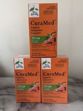 Terry Naturally CuraMed Softgels – 750mg – 120 Count – New & Sealed, Exp 06/2026